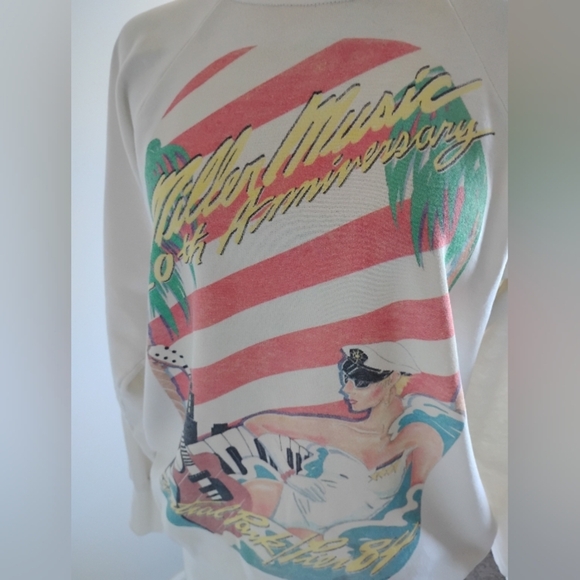 Miller Music 20th Anniversary Pier 84 Concert Vintage 1980's Sweatshirt Size Med - Picture 7 of 16